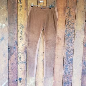 Bcbgmaxazria Faux Suede Brown Skinny Pants